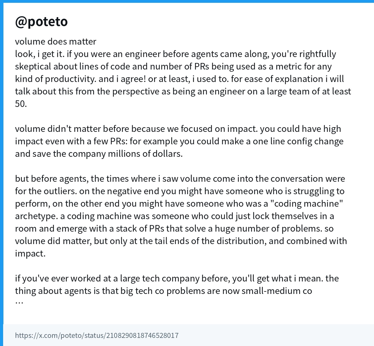 poteto:volume does matter